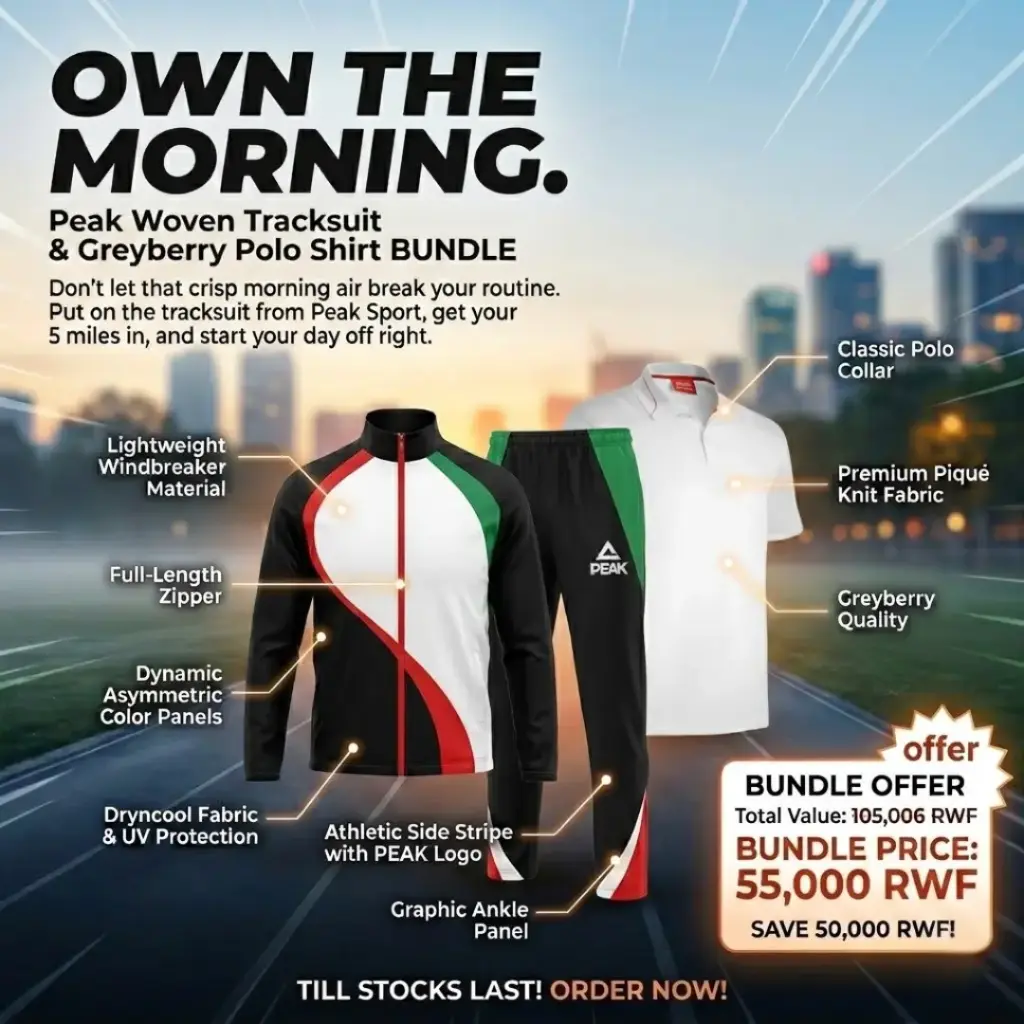 Peak Woven Tracksuit(Large) + Greyberry Polo Shirt