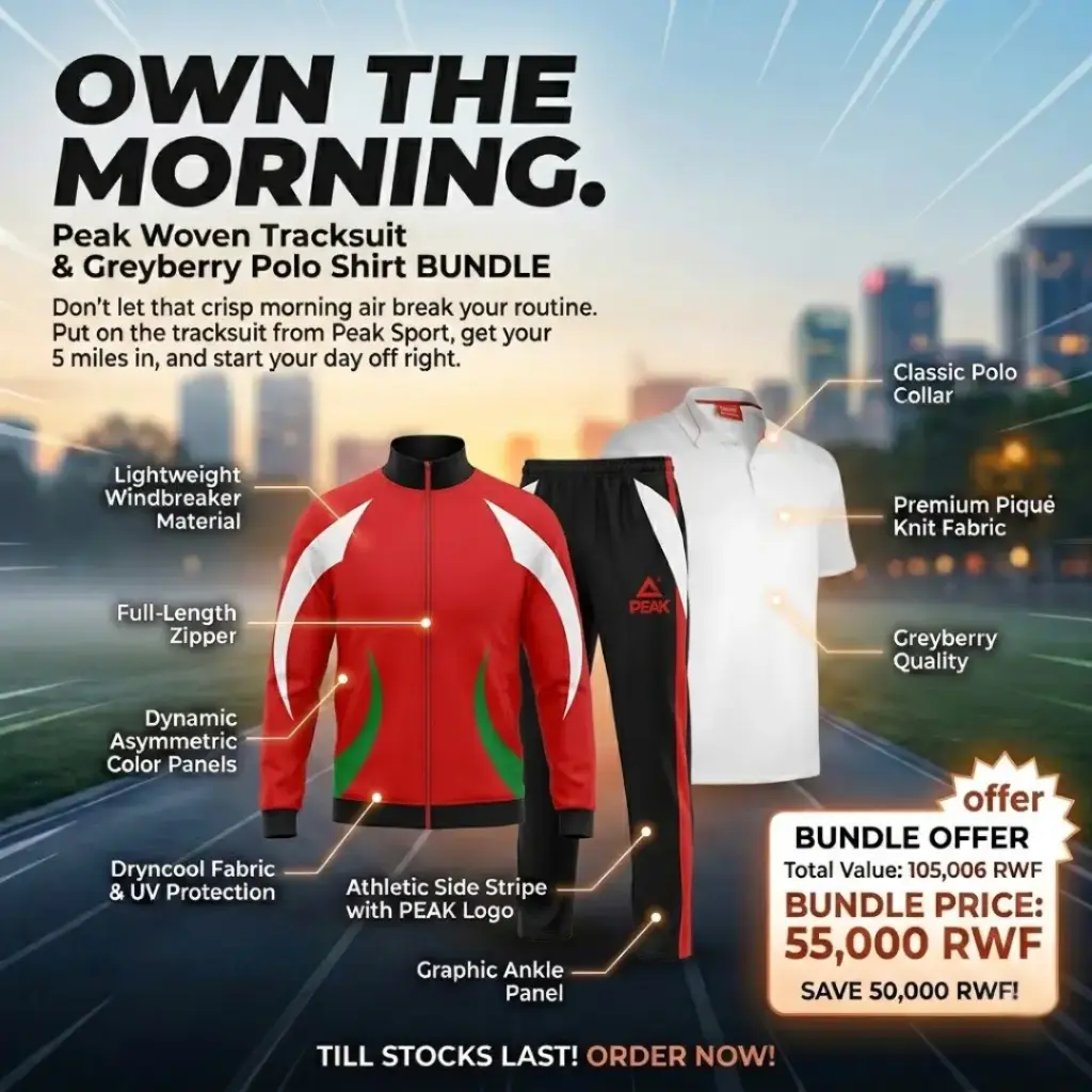 Peak Woven Tracksuit(Medium) + Greyberry Polo Shirt