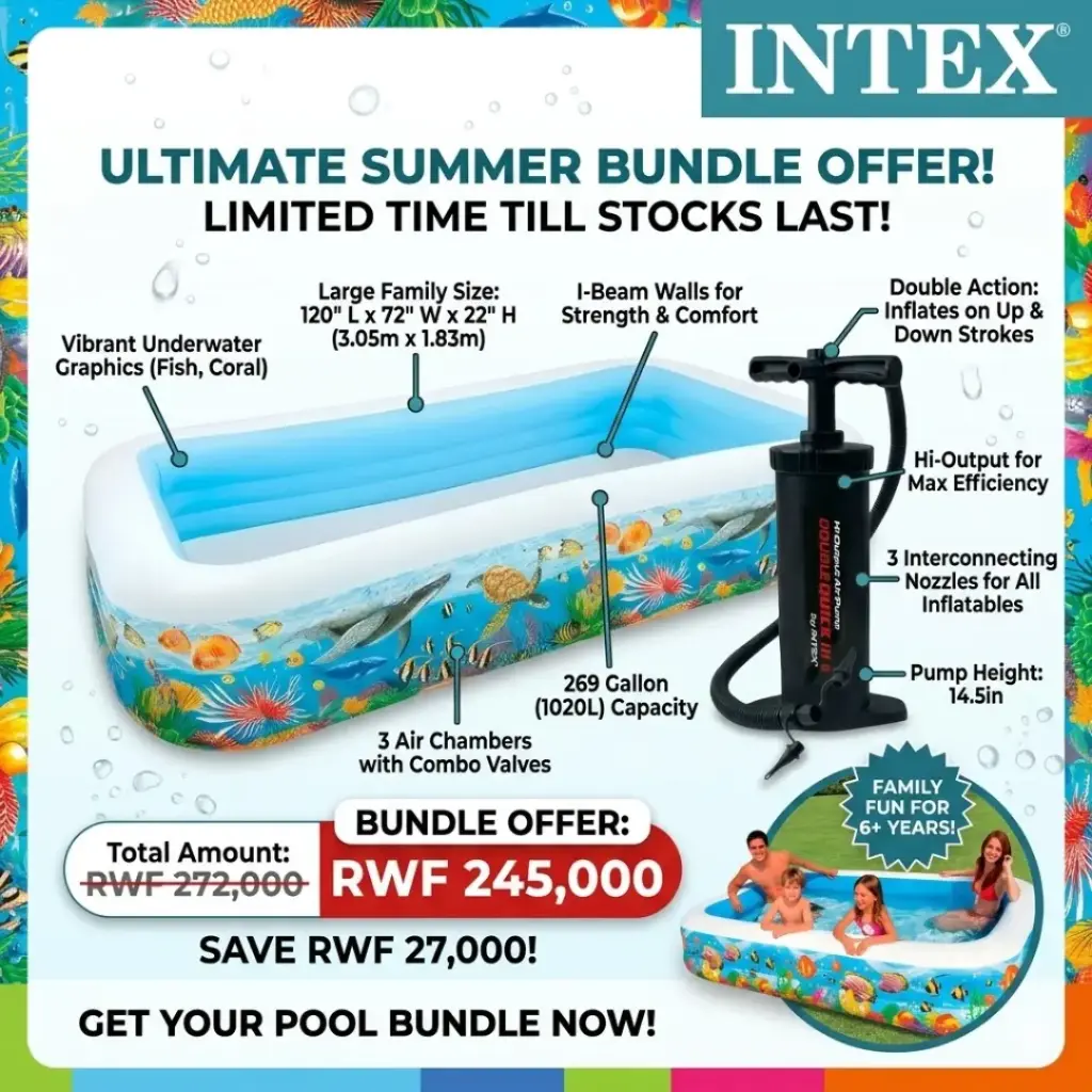 Intex Pool Sunfish Family Centre +  Intex Double Quick III S Hand Pump