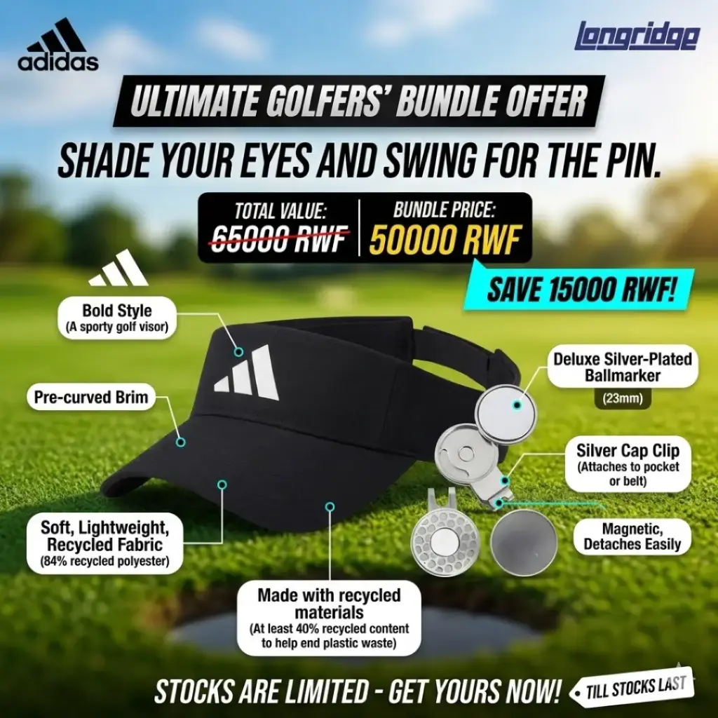 Adidas Tour Visor(Black) + Longridge Deluxe Cap Clip And Ballmarker