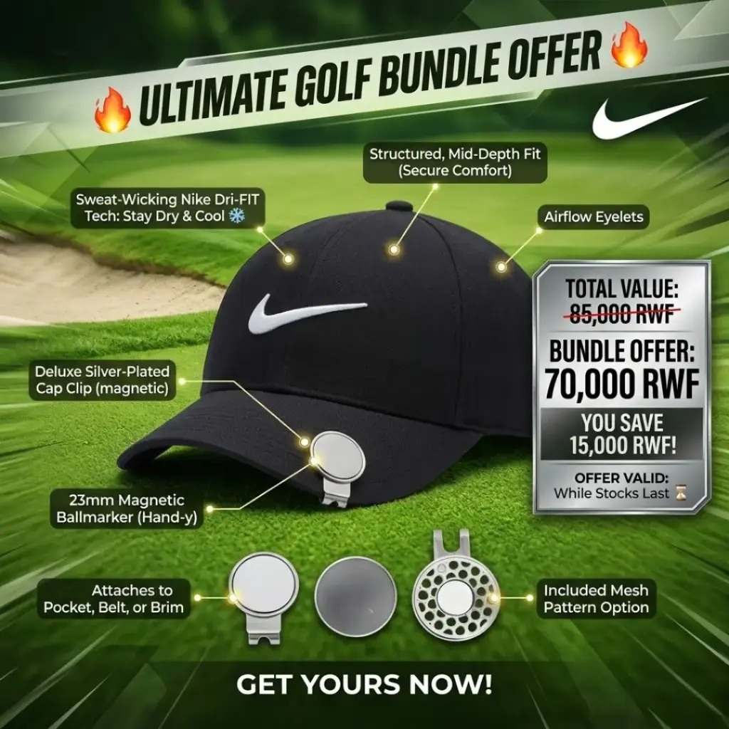 Nike Dri-FIT Club Structured Swoosh Cap + Longridge Deluxe Cap Clip And Ballmarker