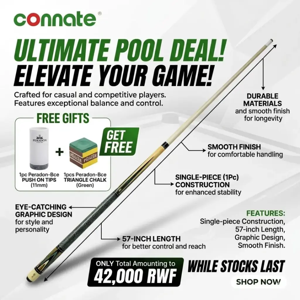 Connate Cue Stick Pool 1Pc + Peradon-Bce Push On Tips + Chalk