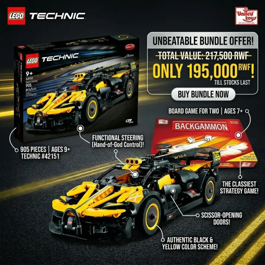Lego Technic Bugatti Bolide Race Car + United Toys Backgammon