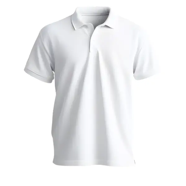 White Polo Neck T-shirts - 220gsm