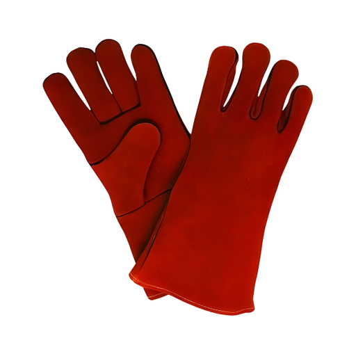 [423] Red Welders Gauntlet Padded And Lined Gloves - 507/133