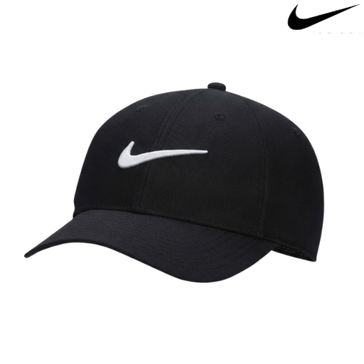 [14972] Nike Dri-FIT Club Structured Swoosh Cap - FB5625-010 - Black/White