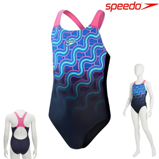 [10337] Speedo Girls Costume Digital Placement Splashback : 800262714741 - 15-16