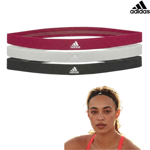 [10547] Adidas Fitness Hair Bands Sports : ADAC-16201 - Black/Grey/Maroon