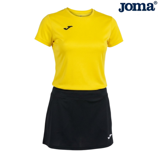 [8140] Joma T-Shirts Round Neck + Skirt Combi/Open II : 900248.331/900759.331 - Yellow/Black - Large