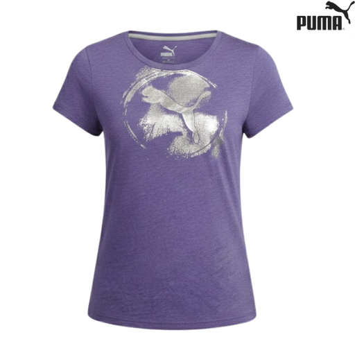 [1555] Puma T-Shirt Logo Plus Round Neck : 55828016 - Purple - XLarge