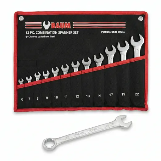 [4162] Baum Set Of 12Pc Combination Spanners 6 - 22mm