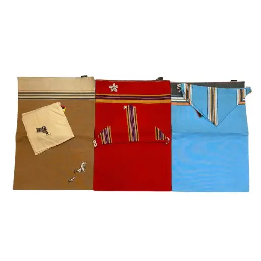 [4416] Kasuku Kikoi Placemats With Cowrie Shells With Napkins - KFU20