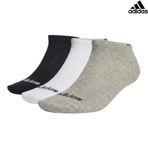 Adidas Socks No-Show T LIN Low : IC1300 - Black/Grey/White - 3Prs