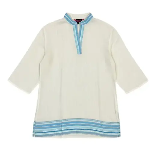 Kasuku Marini Kaftan Long Chinese Collar With Kikoy Border- KCL47