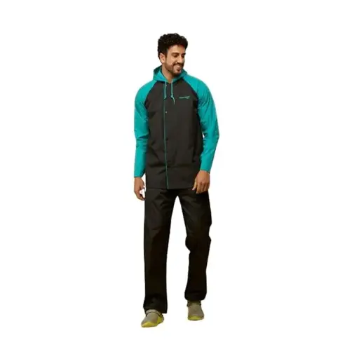 [15222] Water Fighter Rain Suit -EWF87 - Black/Green - Xlarge