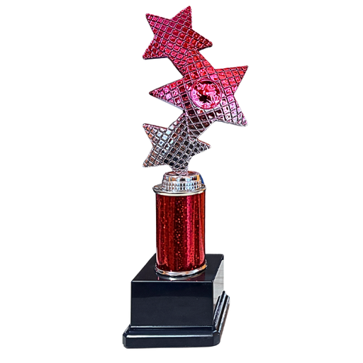 Trinity Star Multisport Tube Trophy Red & Silver - TR25600
