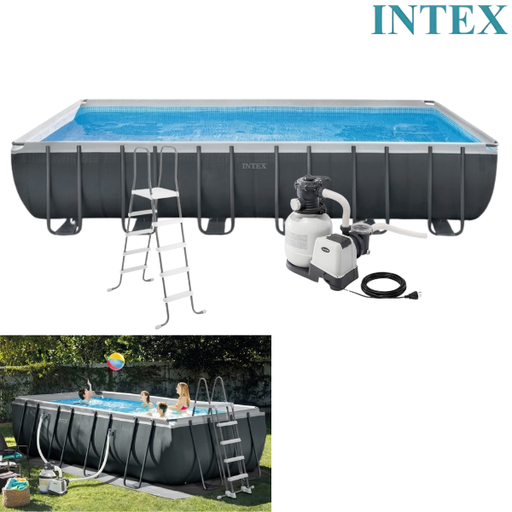 [16171] Intex Pool With Ultra Frame Rectangular Set :18Ft X 9Ft X 52" : 26356UK : 6 years +