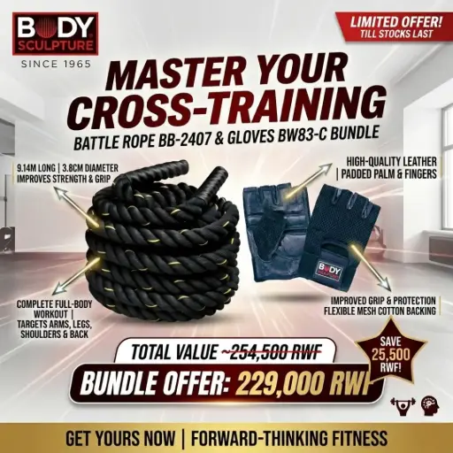 [16620] Body Sculpture Battle/Power Training Rope + Body Sculpture Fitness Glove