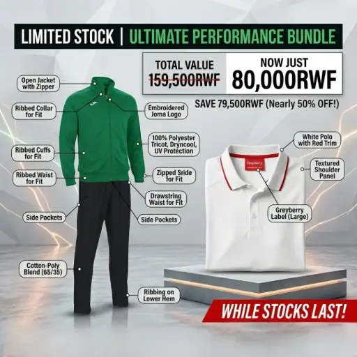 [16630] Joma Tracksuit Gala/Grecia II (Medium) + Greyberry Polo Shirt