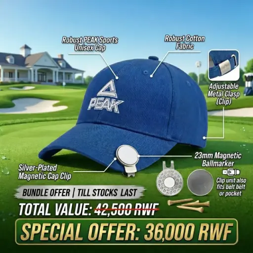 [16644] Peak Cap Sports Unisex (Royal Blue) + Longridge Deluxe Cap Clip And Ballmarker