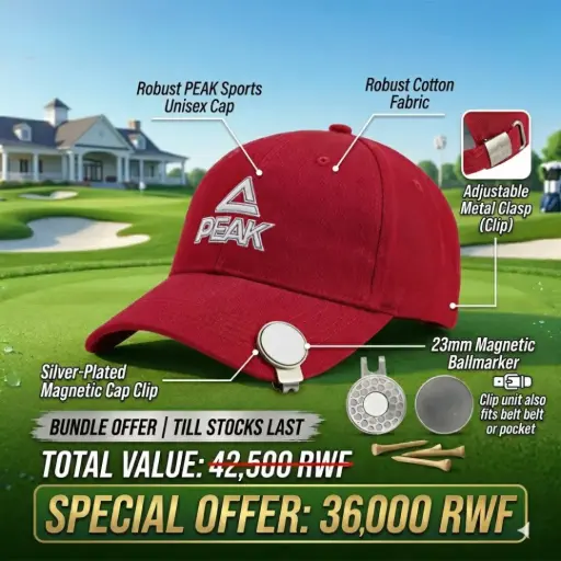 [16647] Peak Cap Sports Unisex(Red) + Longridge Deluxe Cap Clip And Ballmarker