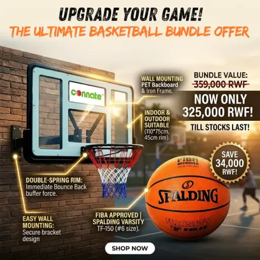 [16654] Connate Basketball Backboard Wall Mounting  + Spalding Basketball Varsity Fiba TF-150(#6)
